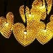 dephen Solar Warm White Chirstmas Lights 20ft 30 LED Heart Shaped String Lights Waterproof Fairy Lights for Valentine's Day Birthdays Anniversaries Wedding Garden Party Patio Yard Decoration
