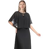 Chiffon Capelet Shawls and Wraps For Dress Elegant Soft Cape For Women | Soft and Comfortable,Wedding Cape Cover Up,Daily Wear with Strapless Top or Dress,Formal occasions or Daily Use