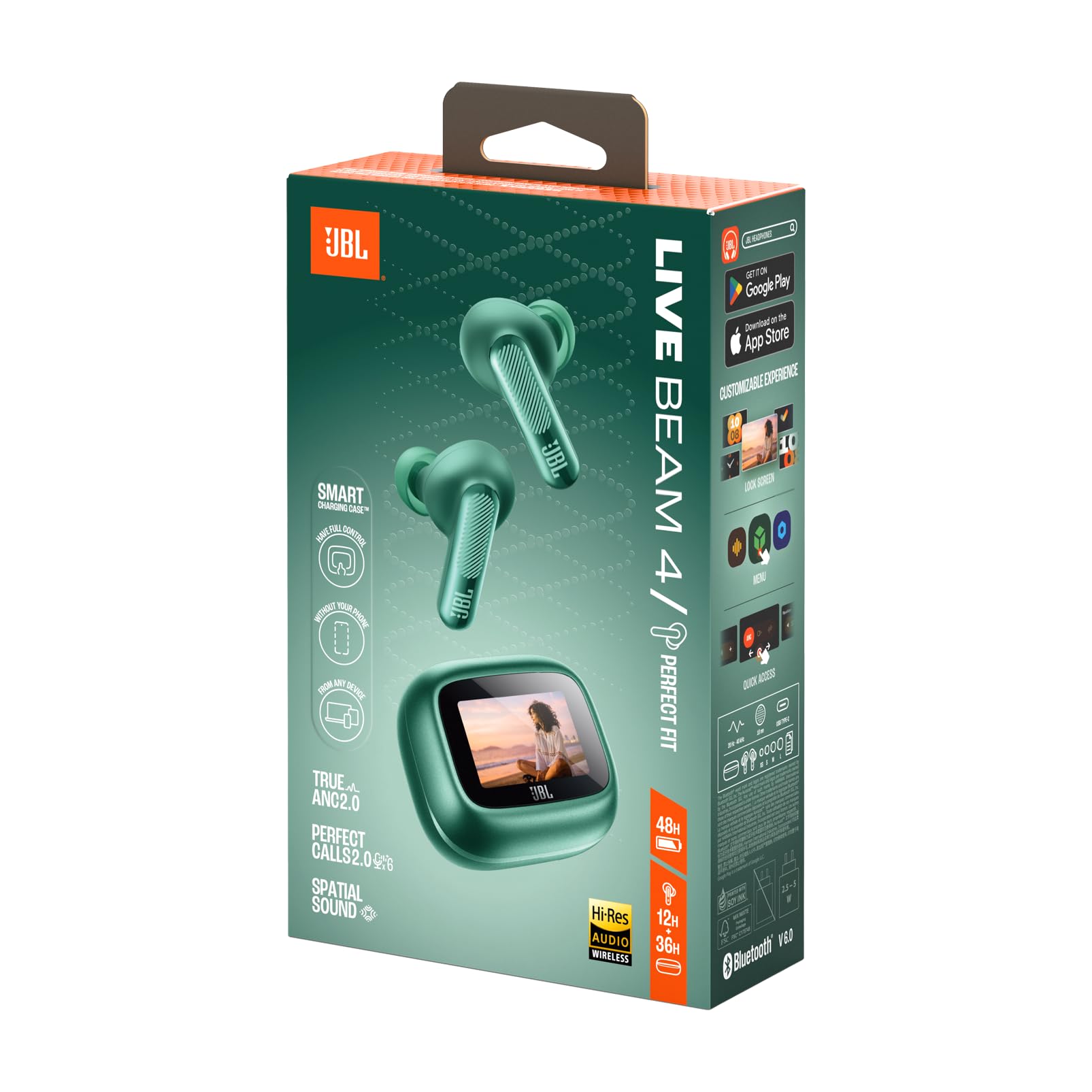 JBL Live Beam 4, Kabellose Noise-Cancelling-Ohrhörer, Hi-Res Audio, Smart Charging Case, Bluetooth, 48 Std. Akkulaufzeit, IP55 wasserdicht, Grün 8