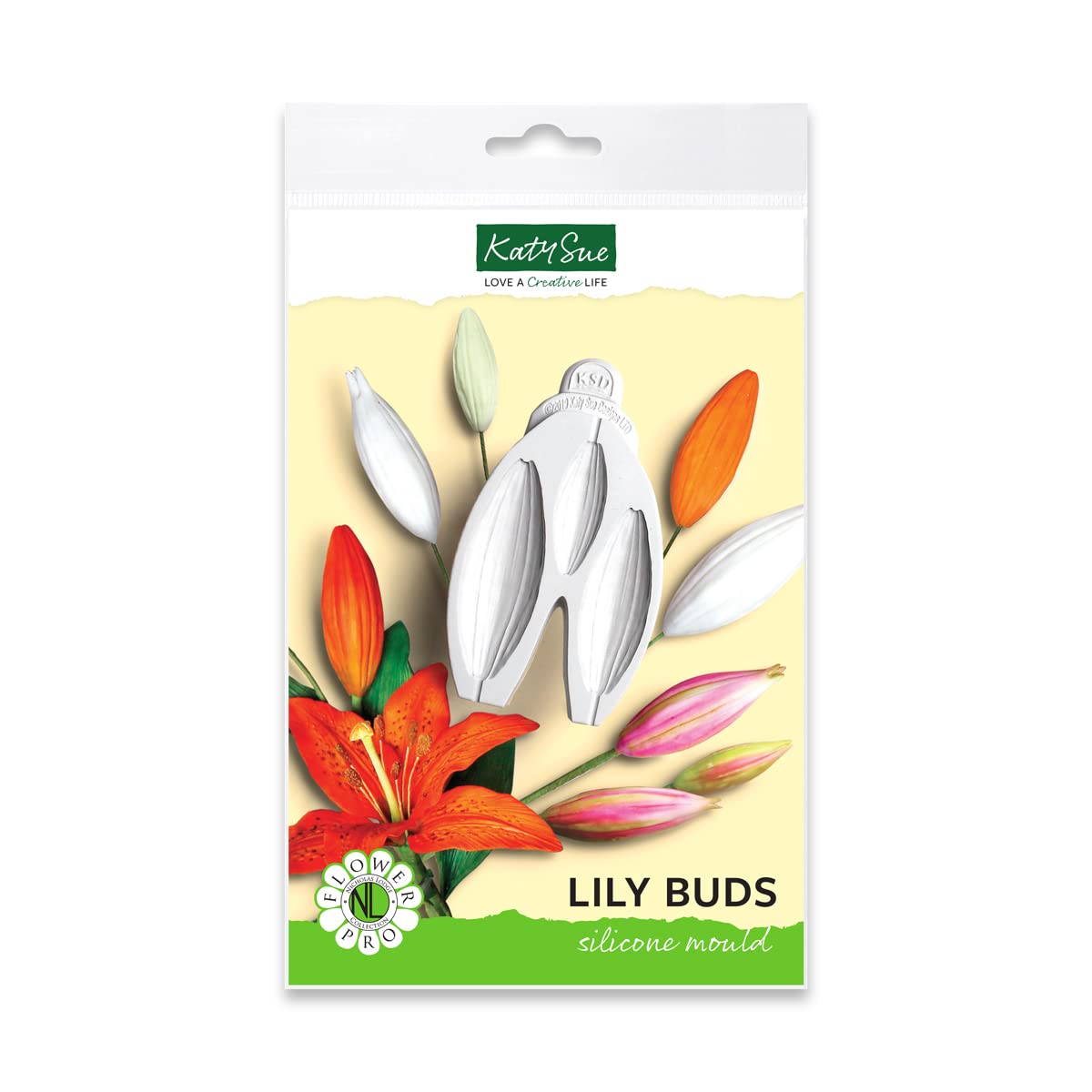 Flower Pro Lily Buds Silicone Mould for Cake Decorating & Clay Crafts by Katy Sue Moulds & Flower Pro Moulds. A Lily Bud Silicone Mould for Use with Fondant & Air Dry Clay