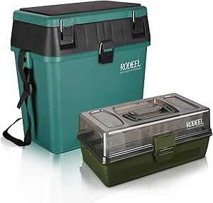 Rodeel caja de pesca con bandejas voladizas, caja de ...