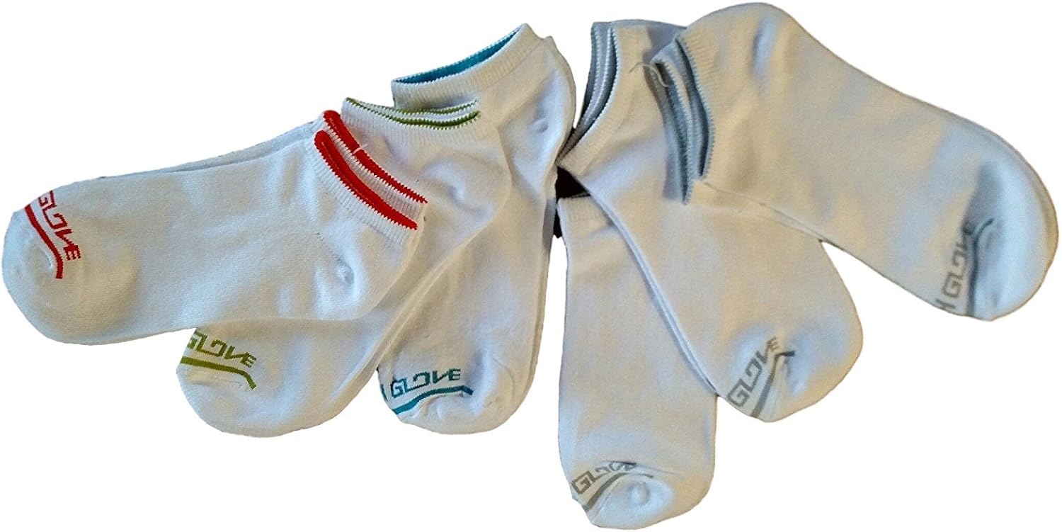 Body Glove Men's Socks Ultra Soft Low Cut 6 Pack White/Multi Size 1013