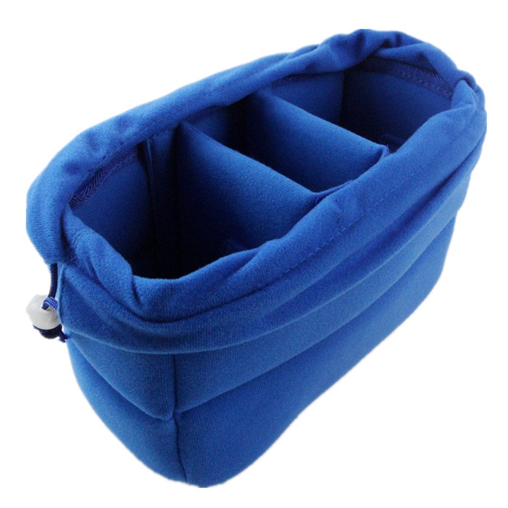 DRFDSLR Camera Insert Bag Shockproof Partition Padded Inner Case with Drawstring BG168 (Blue)