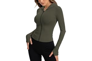 Beftwo Women Bbl Jackets with Hood Compression Workout Tops Lined or Unlined Lightweight Yoga Gym Jacket with Thumb Hole