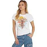 GUESS Women's Eco Short Crouching Tiger Roll Sleeve Tee