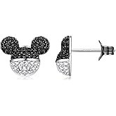 Foruiston Mouse Stud Earrings Tiny Cubic Zirconia with 925 Sterling Silver Post Hypoallergenic Dainty Stud Ear jewelry for Women Friends Birthday Gift