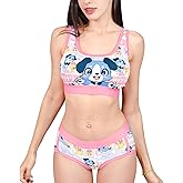 Littleforbig Women Silky Camisole and Panties Sports Loungewear Bralette Set – Puppy Love Little Blue Bralette Set