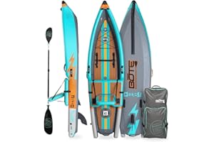 BOTE Deus Aero Inflatable MagnePod Compatible Kayak for Adults Kids Includes Travel Bag 1 Person Single Rider Blow Up Kayaking for Recreational Fishing Hunting Leisure Multiple Color Options