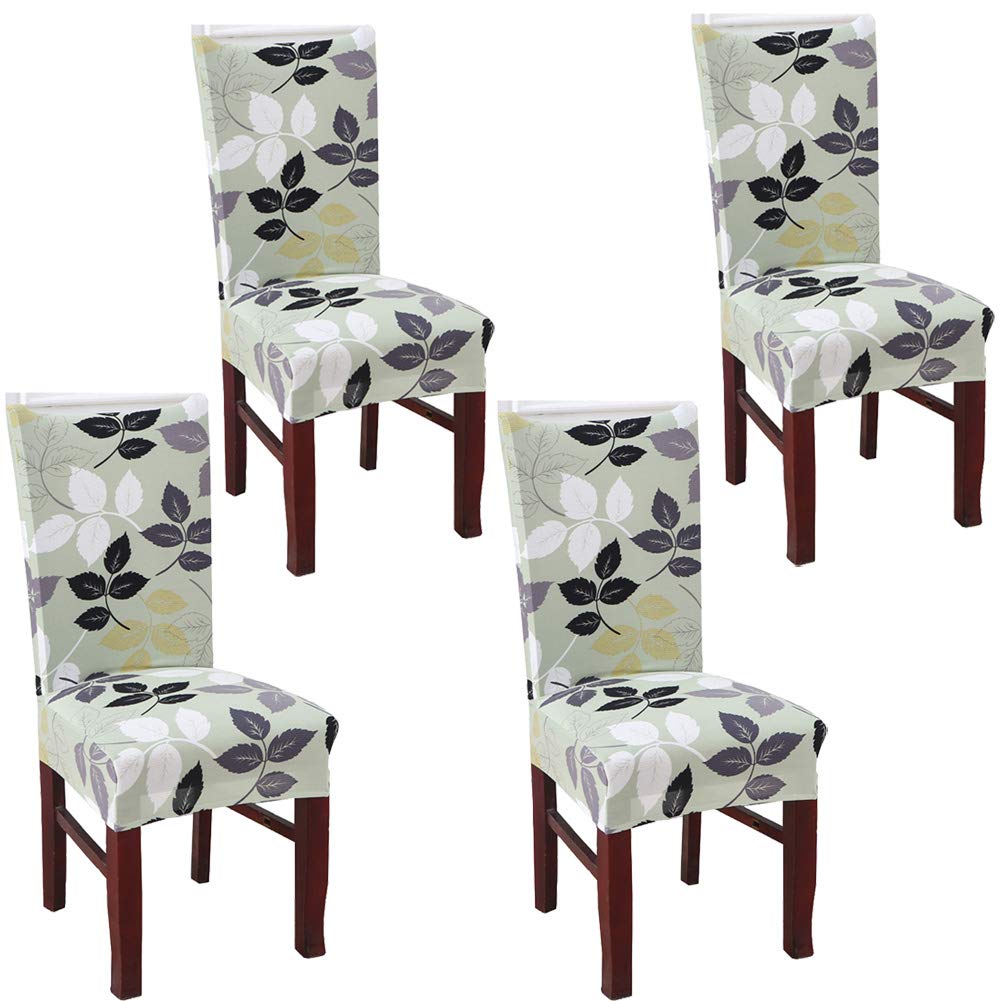 TEERFU Dining Room Chair Covers Slipcovers Set of 4, Stretch Removable Washable Dining Chair Protector Decoration Cover Seat Slipcover for Hotel,Ceremony,Banquet,Kitchen,Restaurant,Home