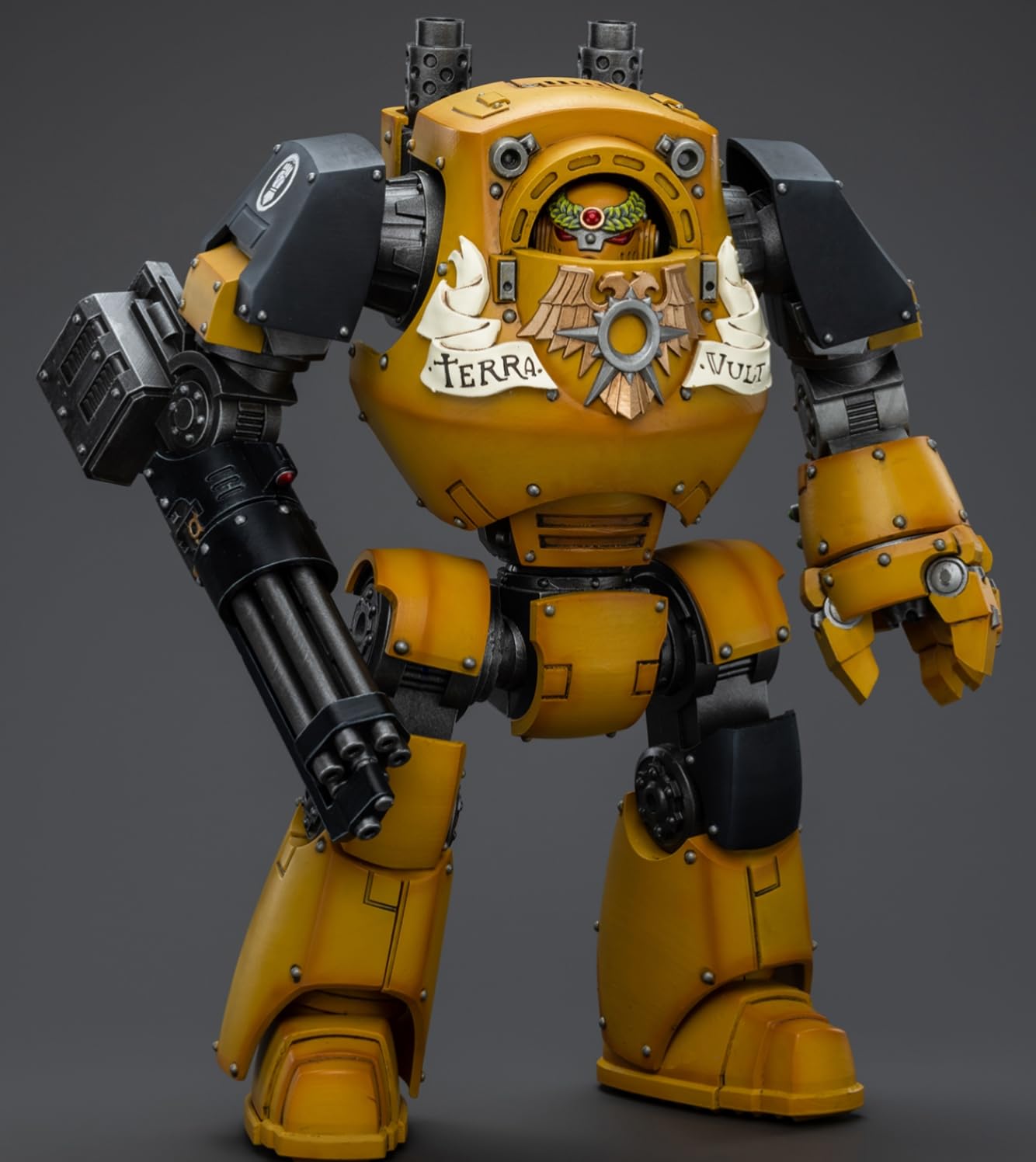 HiPlay JoyToy Warhammer The Horus Heresy Collectible Figure: Imperial Fists Contemptor Dreadnought 1:18 Scale Action Figures JT9411
