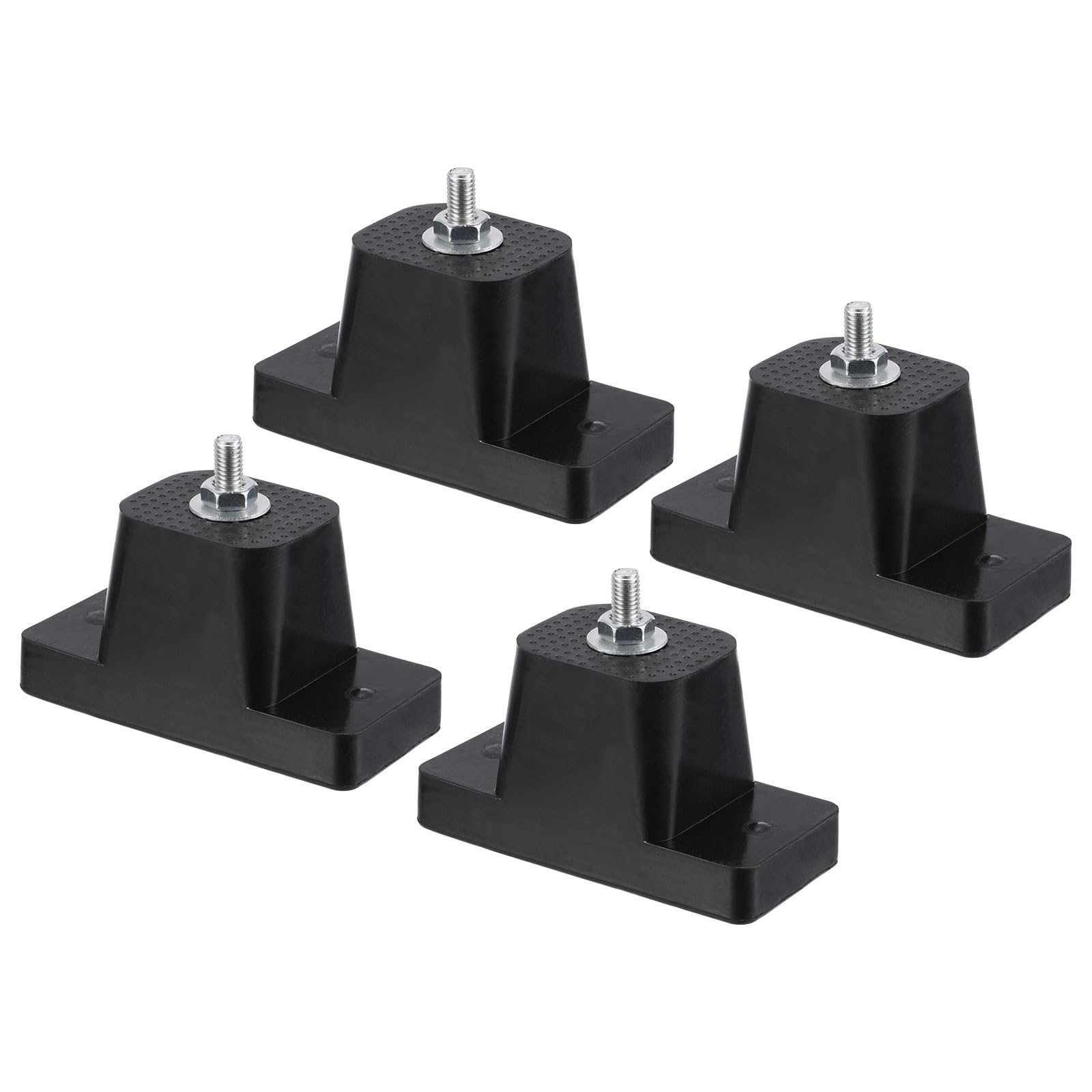 PATIKIL 4.45x2.01x2.36in Mounting Rubber Pads Bracket, 4Pcs Anti-Vibration Mini Split Stand Brackets for Outdoor Air Conditioner Condenser HVAC Shock Absorber Accessories, Black