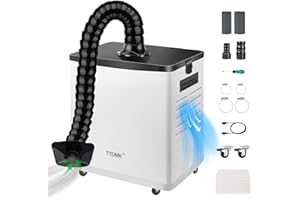 Solder Fume Extractor with 10 Pre-Filter, 3 Inch and 4 Inch Tube, 120W Strong Suction Fume Extractor for Soldering and Laser Engraver, 3-Stage Filtration, 99.97% Purification Rate - by TTDMK