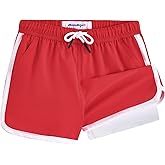maamgic Boys Swim Trunks with Compression Liner Vintage Swim Shorts Toddler Swimsuit
