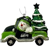 FOCO Seattle Seahawks NFL Snowman in a Truck Ornament