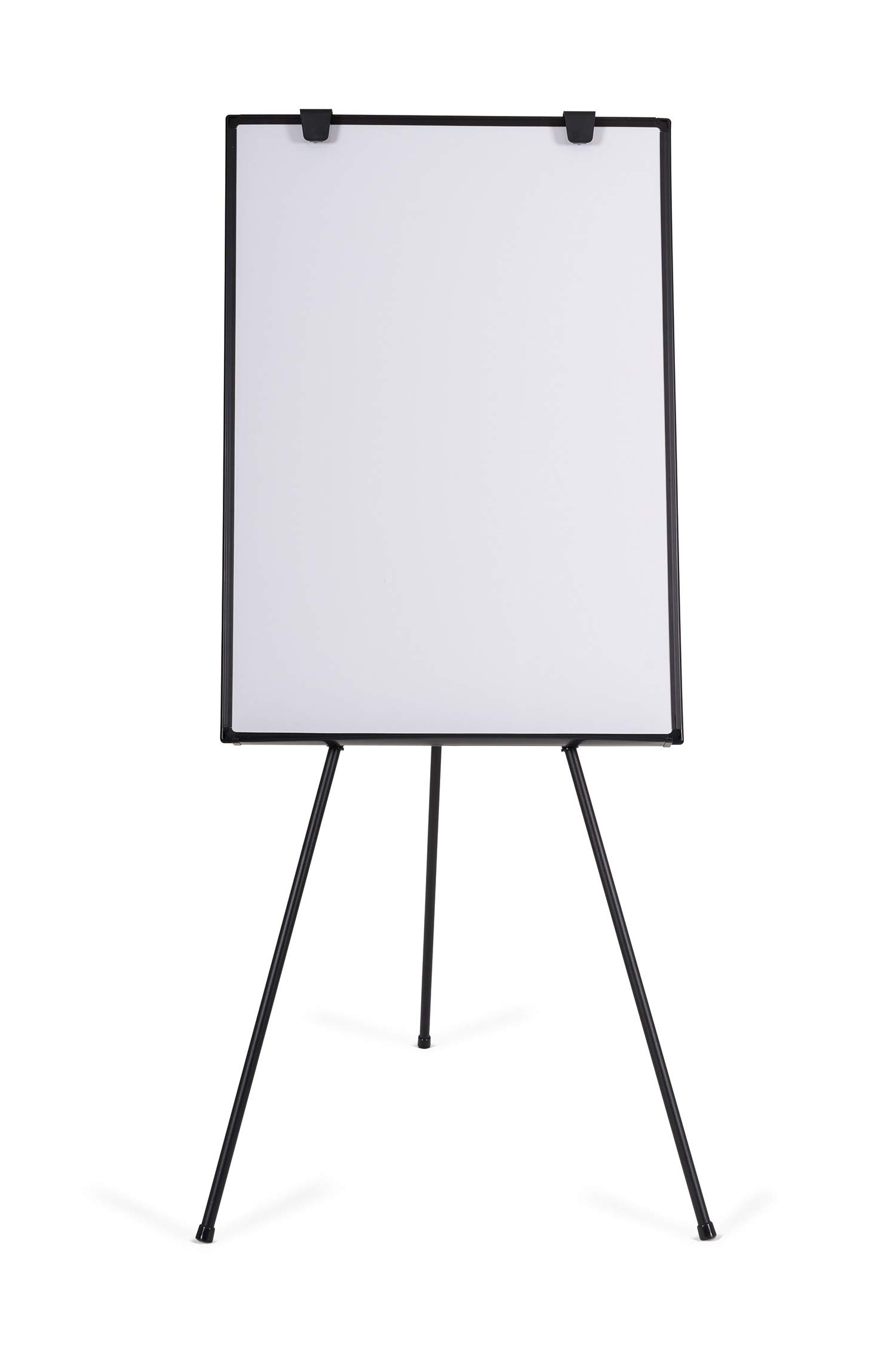 BoardsPlus Flipchart Easel, Black Tripod and Aluminium Frame, Magnetic Whiteboard with Adjustable Height, 70 x 100 x 180 cm