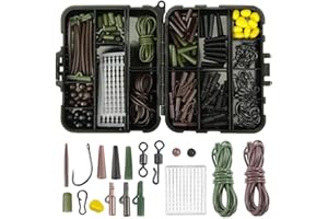 PETiB 272 Pieces European Carp Fishing Kit Complete Set with Hooks Beads Swivels Connectors High Strength Material for Profes