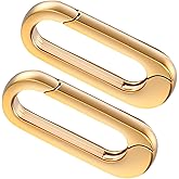 2pcs Gold Jewelry Clasps 0.7x0.27in Oval 18k Gold Necklace Enhancer Shortener Spring Bail Clasp Rings Pendant Clasp Connector Carabiner Bracelet Extender for Jewelry Bracelet Making