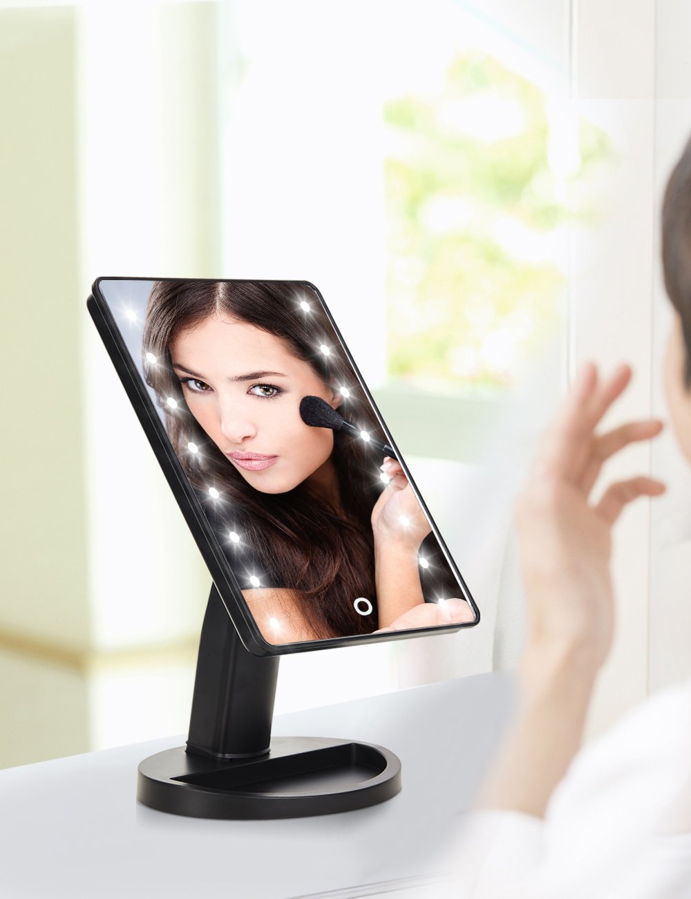 KOOKIN Lighted Vanity Makeup Mirror with 16 Led Lights 180 Degree Free Rotation Touch Screen
