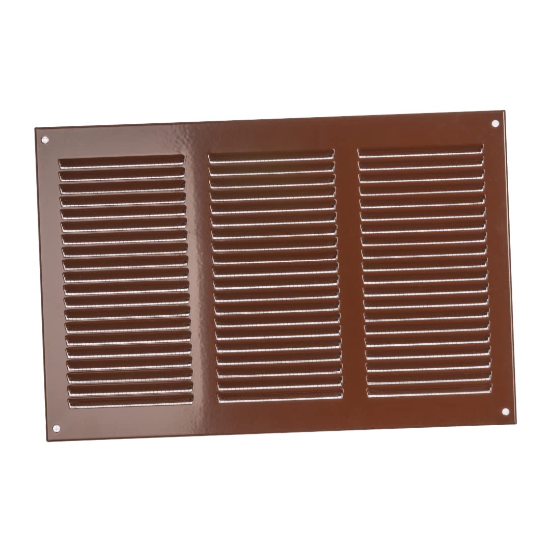 300x200mm / 12x8" inch Brown Metal Air Vent Grille Cover with Insect Mesh - Ventilation Cover