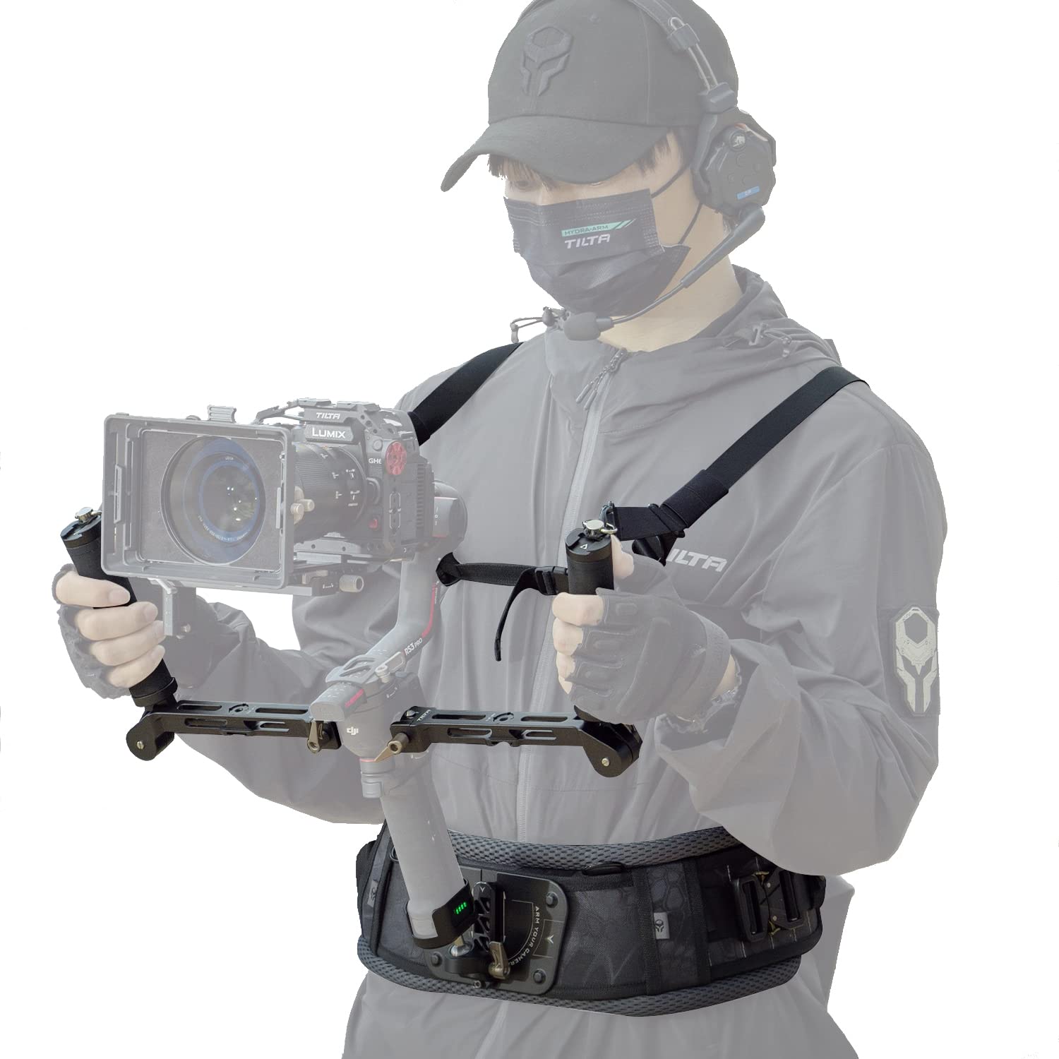 TILTA GSS-T04-DHB2-TK Quick Release Lightweight Dual Handle Gimbal Support System Shoulder Support for DJI Ronin RS2 / RS3 PRO / RS3 3-Axis Gimbal Stabilizer