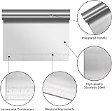 Vicloon 3 Pc Stainless Steel Dough Scraper Cutter Set with Measuring Scale view 3