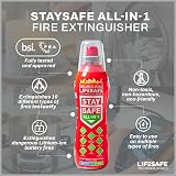 LifeSafe Technologies Small Fire Extinguisher Home Car Kitchen Compact 1kg view 2