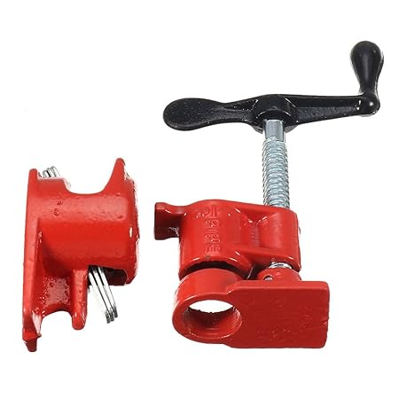 Classicoco Schnelle Holzbearbeitungsklammer, Mini-Klammer, verstellbare Schwenkbacke, 1/2'Gusseisen schwere Holzverleimung Rohrschelle Clip-Set Holzbearbeitungs-Tischlerwerkzeug