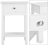 Yaheetech White Bedside Tables Set of 2 with Drawer Open Shelf 40x30x61 cm view 5