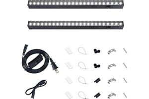 Barrina T5 Plant Lights for Indoor Growing, 1FT 10W (2 X 5W) Led Grow Light with Magnetic Design, Full Spectrum Grow Light Strip with Black Cover, Plug and Play, 5000K, 2 Packs