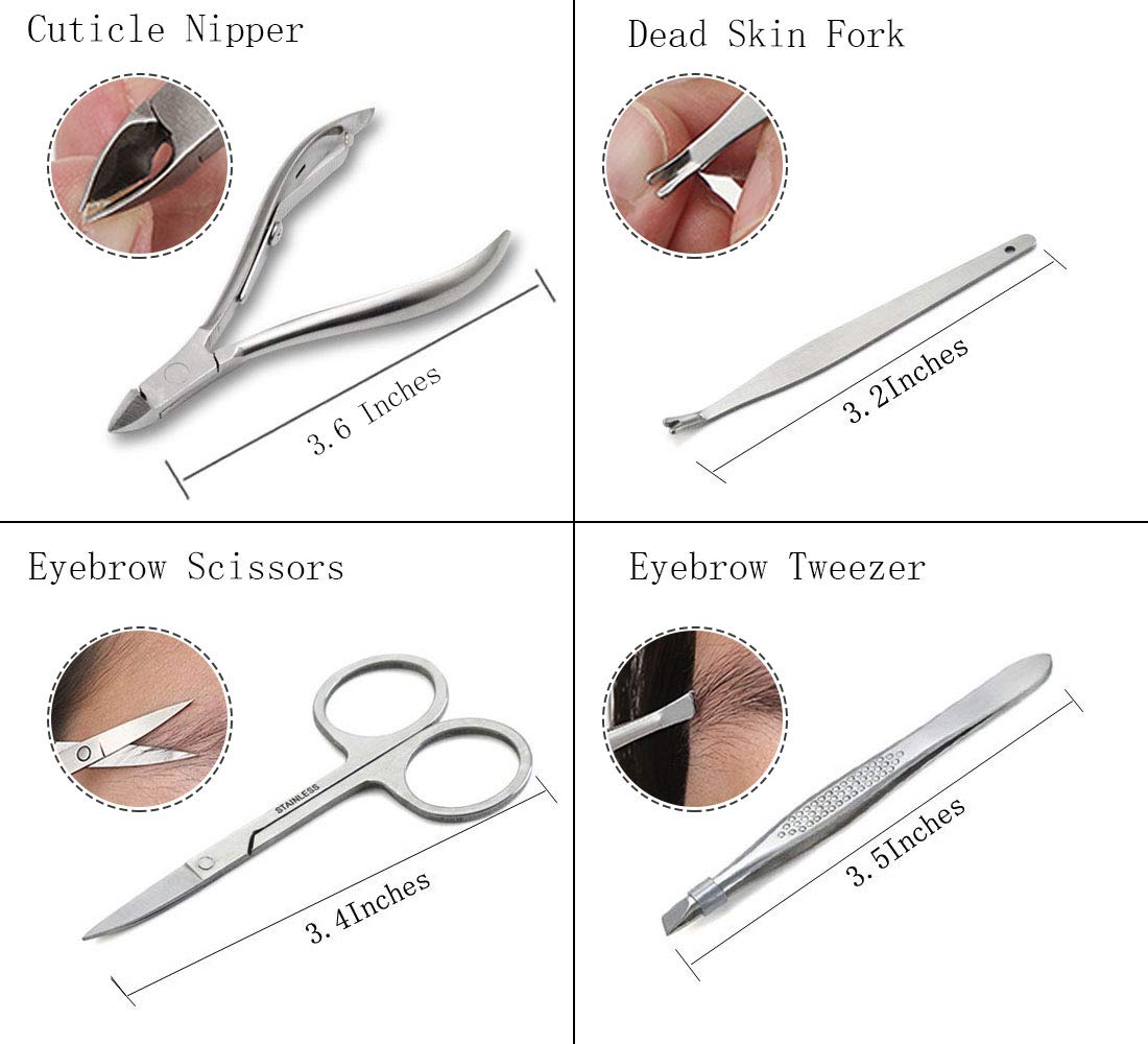Keiby Citom Professional Stainless Steel Nail Clipper Travel & Grooming Kit Nail Tools Manicure & Pedicure Set of 12pcs with Luxurious Case (Rose Gold) : Beauty