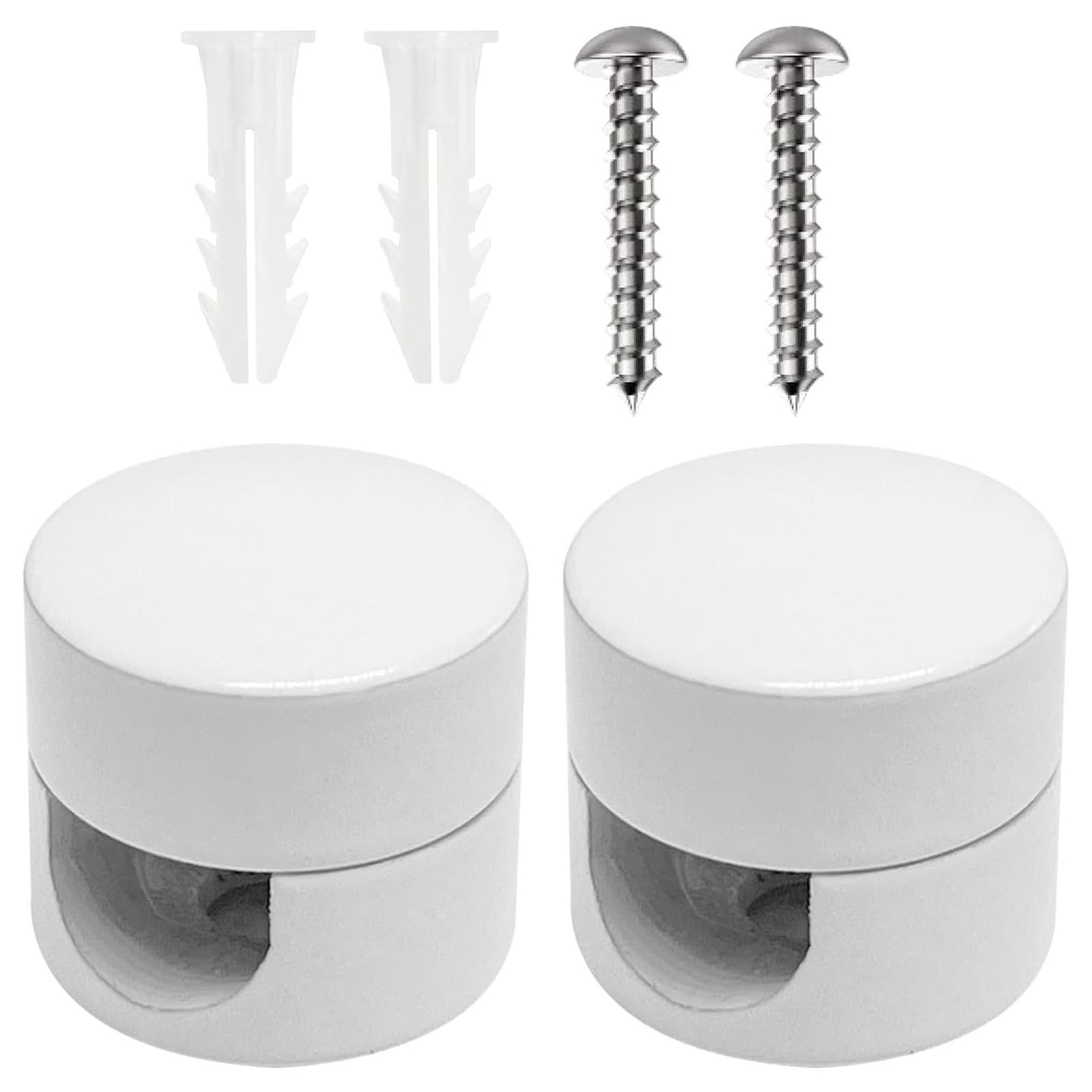 BRIOTA 2 Pcs Hook for Chandelier Ceiling Lights, White Cable Decentralizer with Wall Plugs and Screws, Ceiling Lamp Hook for Fabric Electrical Cord Cable Hanging Pendant Lighting Fixtures