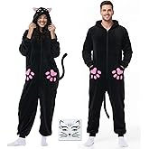pewjury Unisex Animal Onesie Halloween Costume - One Piece Pajamas for Women Men