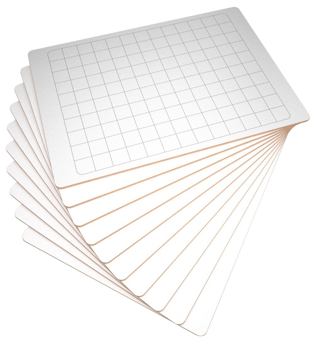 Show Me A4 Gridded Rigid Drywipe Lapboards 10-Pieces