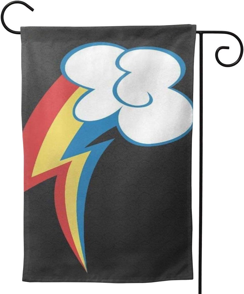 MECIKR St Patrick's Day Garden Flag, Rainbow Dash Cutie Mark Interest Spring Garden Flags, Double Sided, for Outside Yard Decor 28 x 40 Inch