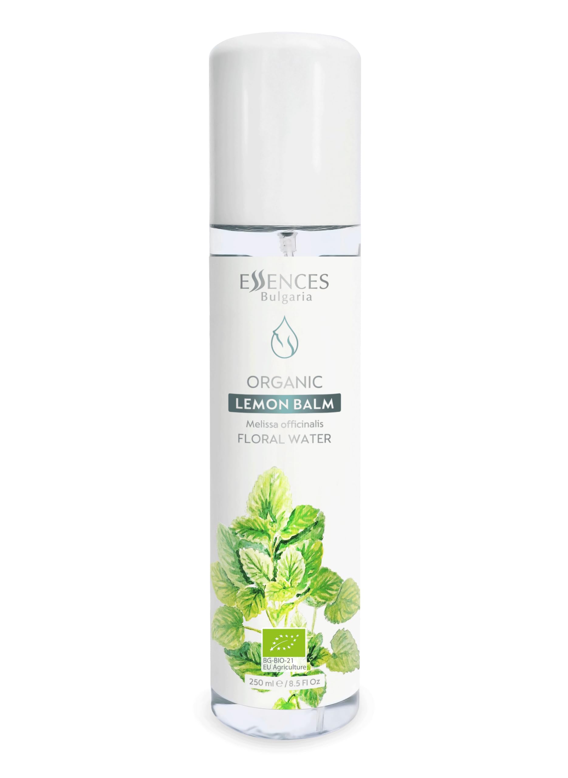 Essences Bulgaria Organic Melissa Floral Water 250ml | for Oily, Acne Prone Skin | Balancing Facial Toner | Excellent Aftershave | Alcohol-Free | 100% Pure and Natural | Cruelty Free