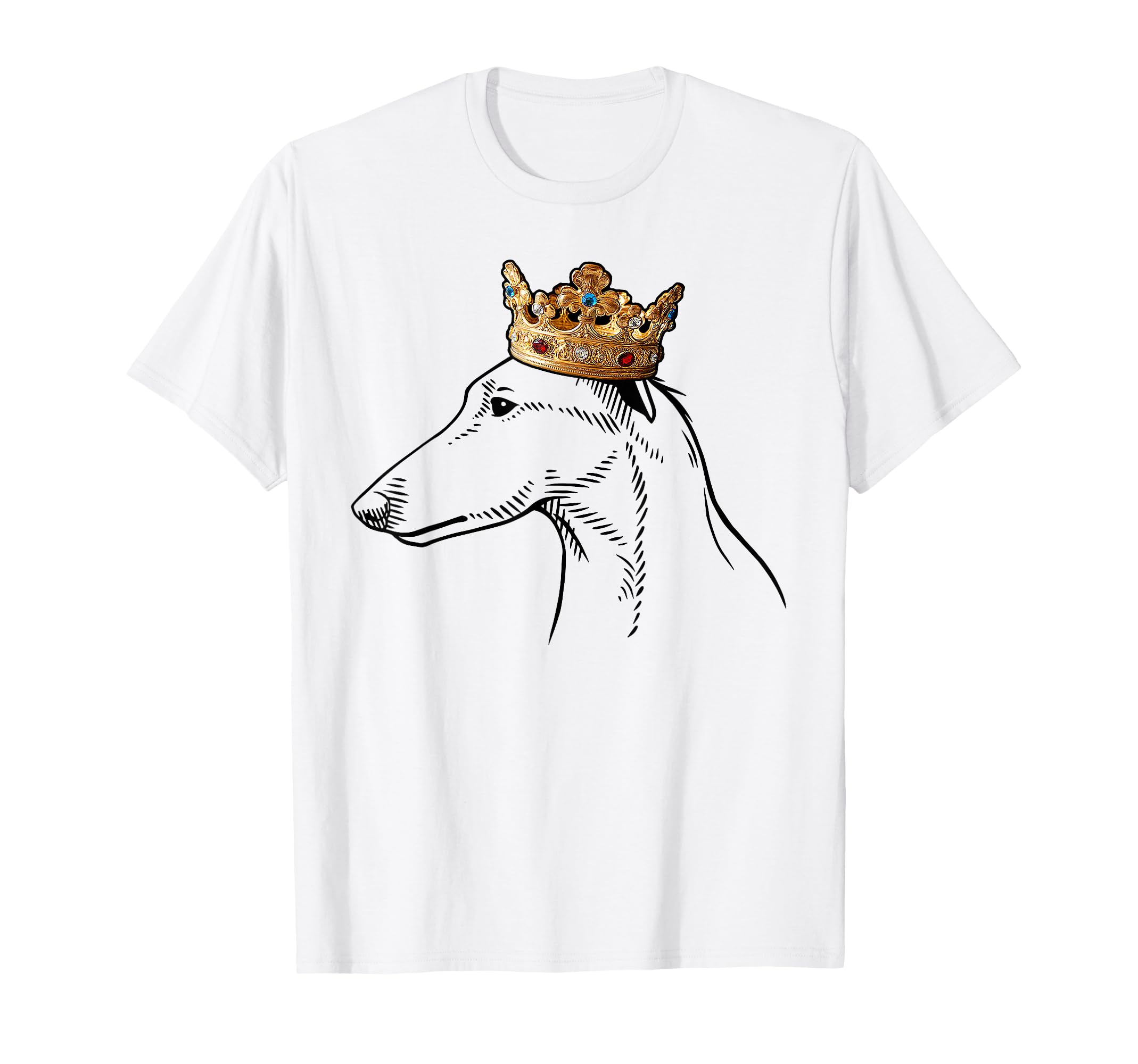 Lurcher Dog Wearing a Crown T-Shirt