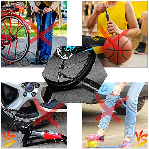 TONSIM Portable Air Bicycle Pump with LCD Display and LED Lights Mini Inflator 1000mAh＊3 Lithium Battery Charging for Cell Phone - Thumbnail 3