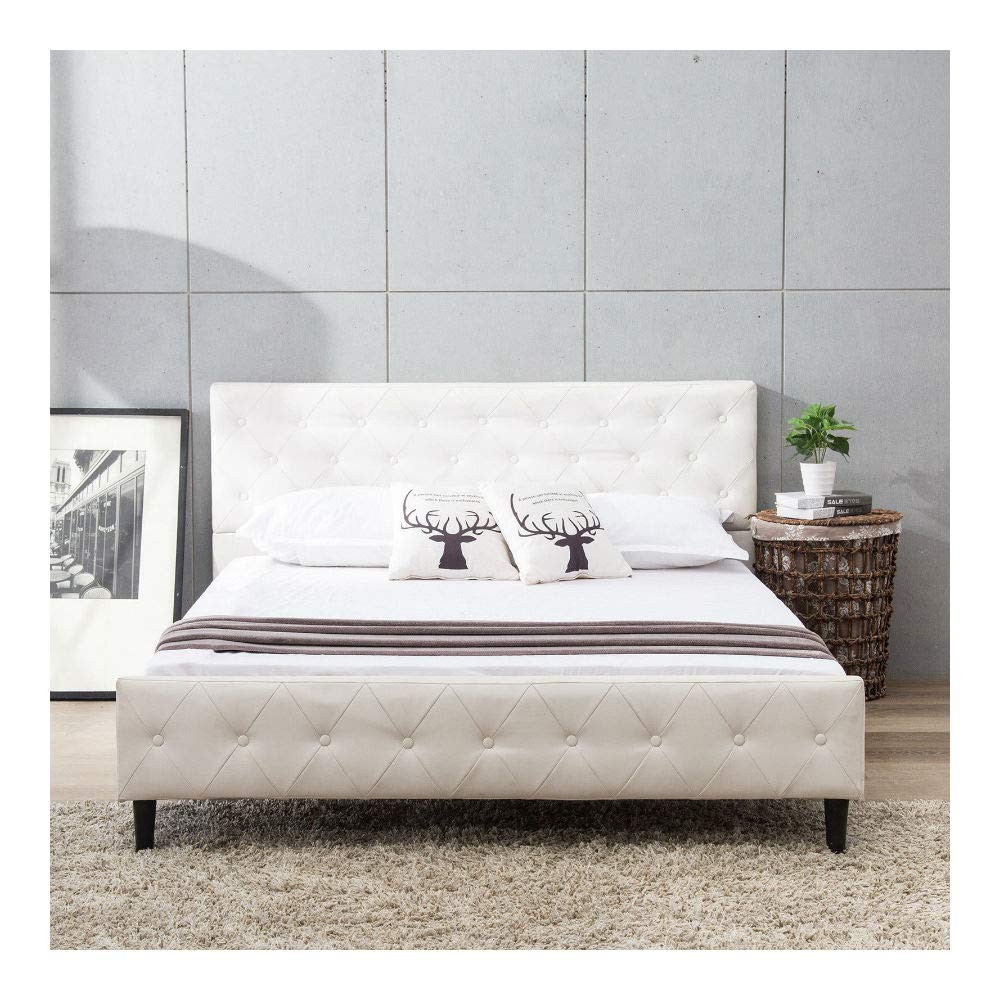 Best upholstered button tufted platform bed frame