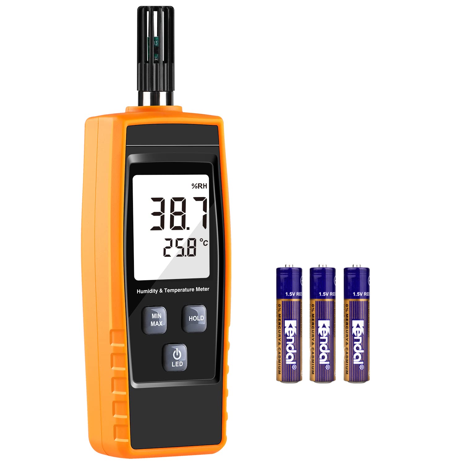 Handheld Thermometer Hygrometer, Digital Humidity Meter, Backlight, Humidity Meter for Outdoors, Home, Industry, Agriculture