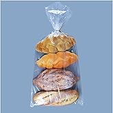 LESIBAG 200Pcs 11 x 18 Inch Bottom Gusset Bread Bags with Ties, Clear Plastic Micro Perforated Bags for Homemade Bread and Bakery Loaf Baugette - Thickened, Freezer Safe