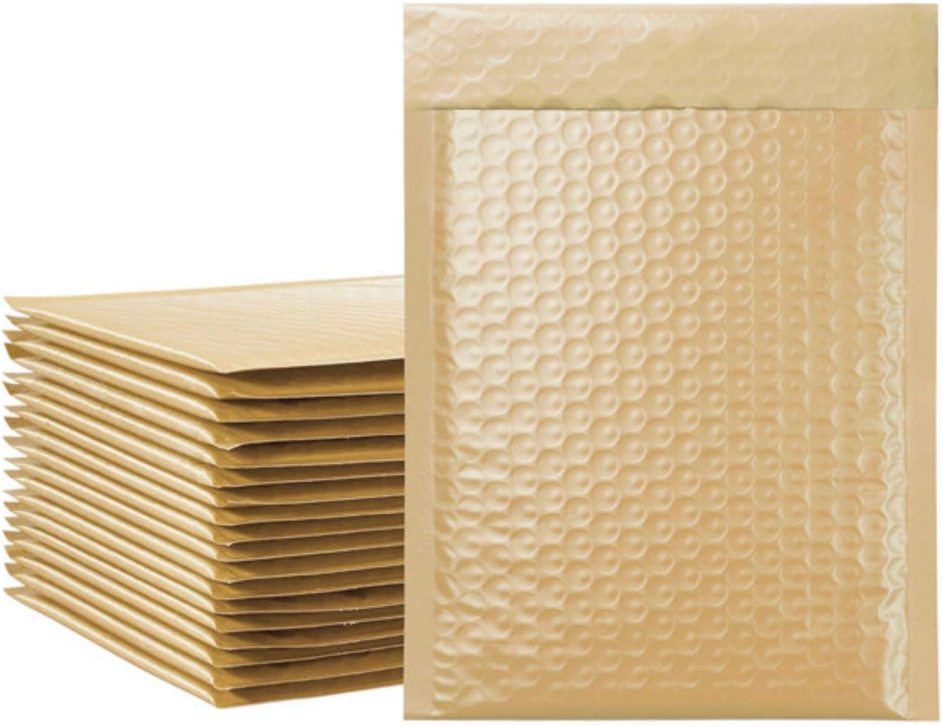 GRNSHTS 25Pcs Poly Bubble Mailers 6x10 Inch Padded Envelopes, Custom Bubble Envelopes for Shipping/Packaging/Mailing, Bubble Lined Wrap Shipping Bags (Light Brown)