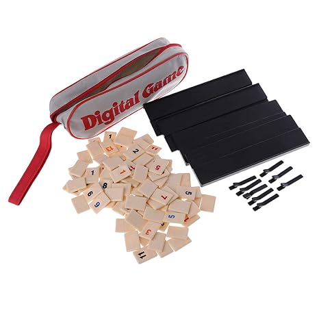 CARRYKT 2-4 Menschen Digital Game Israel Mahjong Schnelle Rommé Kacheln Familienspiel Tragbare Reisen Version Home Classic Br