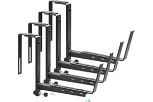 KAXIWEI Planter Box Bracket, Adjustable Hang Window Box Holder Hanging Flower Pot Stand Brackets for Outdoor Patio Garden Balcony Supporting Heavy Planters-4 Pack