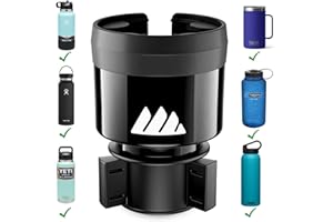 Integral Hydro Expander - Car Cup Holder Expander Organizer with Adjustable Base - Rubber Tabs Hold Most 32 - 40 oz Bottles and Large Cups