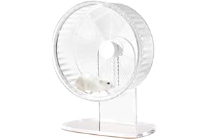 Marchul Silent Hamster Exercise Wheel - Quiet Spinner Hamster Running Wheels for Dwarf Hamster Syrian Hamsters(6.7 inch, Transparent)