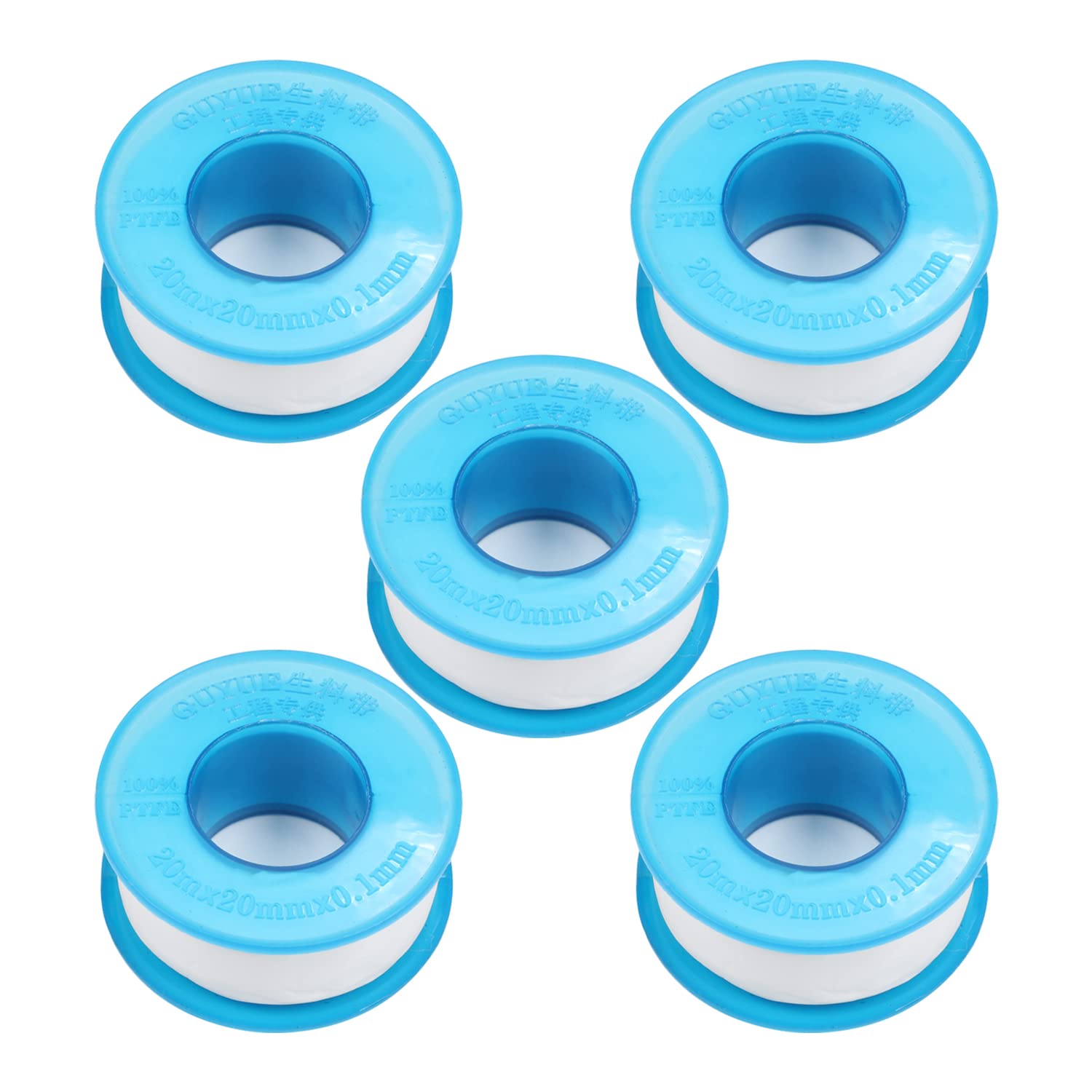 Othmro 5Pcs PTFE Pipe Sealant Tape 18mmX20mX0.1mm Plumbing Tape Pipe Tape Industrial Thread Sealants Teflon Tape Plumbers Tape Seal Tape for Plumber Pipe Thread Seal White Blue