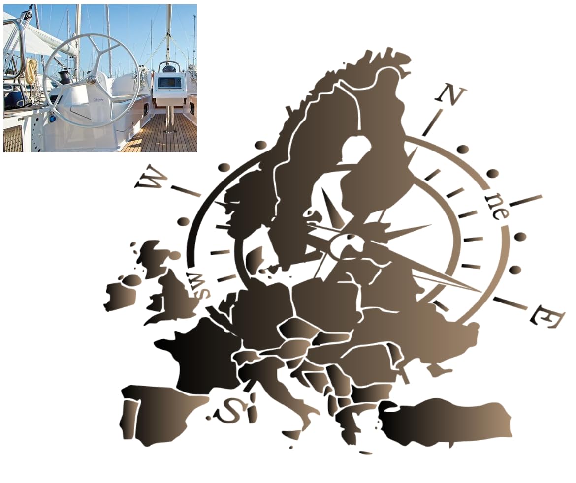 Compass Sticker for Outdoor and Indoor (RPT 53) (9 cm, Brown 13/3)