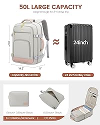 LOVEVOOK Large Travel Backpack For Women, 50L Carry