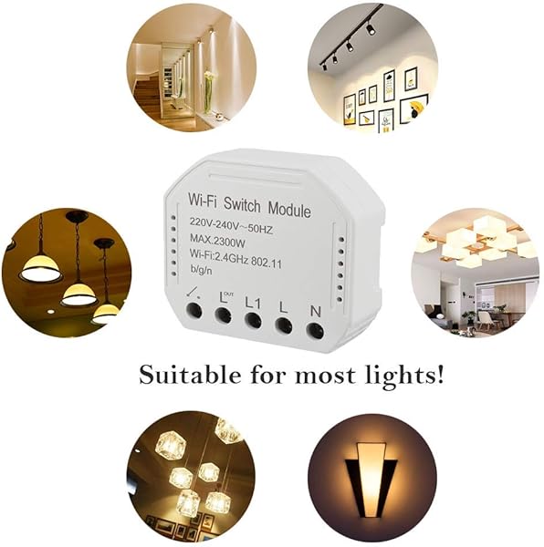 Smarthai Wifi Smart Light Switch Mdulo interruptor Aplicacin Smart LifeTuya Mando a distancia Compatible con Alexa Echo Google Home