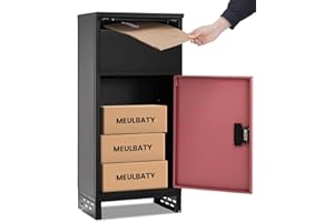 Meulbaty Package Delivery Boxes for Outside, Extra Large Lockable Parcel Drop Box for Outdoor, Waterproof Galvanized Alloy Parcel Mailbox, Secure Anti Theft Package Delivery Box for Porch Curbside